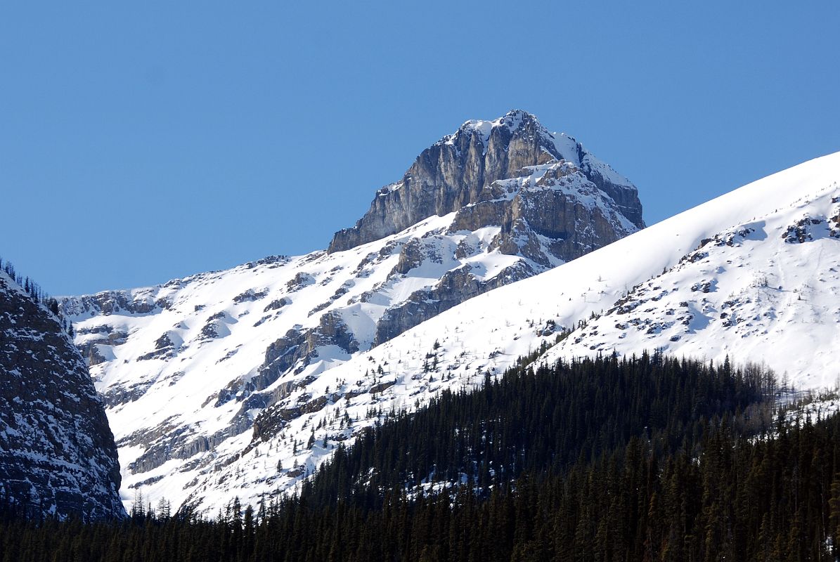 17 Mount Niblock Close Up Afternoon From Lake Louise In Winter